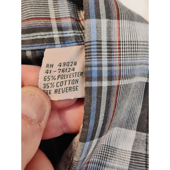 Vintage Men's Store Plaid Button Down Long Sleeve Shirt Large 16-16 1/2 - Picture 7 of 8